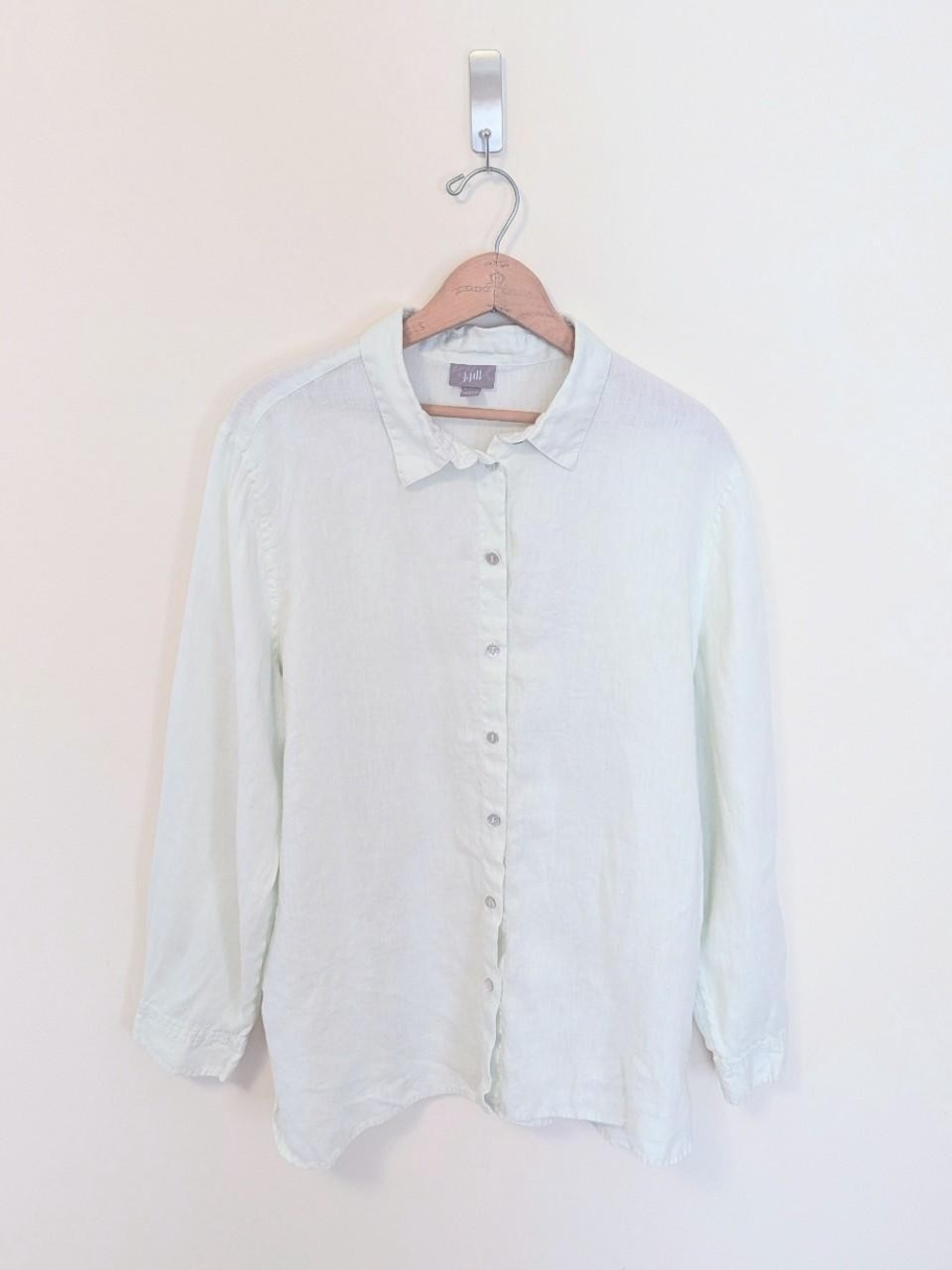 J. Jill Light Pastel Button-Down Linen Shirt